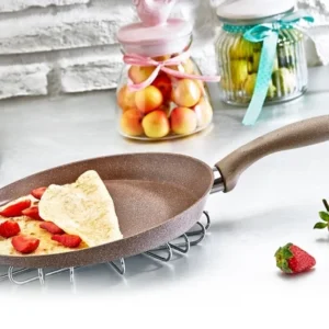 مقلاية جرانيت سافلون كريب لون شيكولا مقاس 32 Saflon Granit